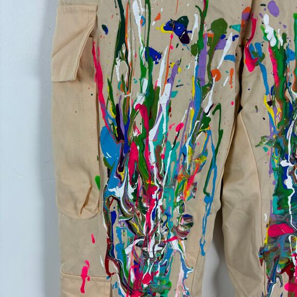 NWT Vareene Khaki V-Cut Pants Paint Splatter Streetwear Y2K – $225 Orig - Picture 5 of 10